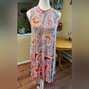Red Camel Multicolor Paisley, knee length dress.